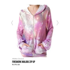 Wildfox Firework Malibu Zip Up hoodie size Large